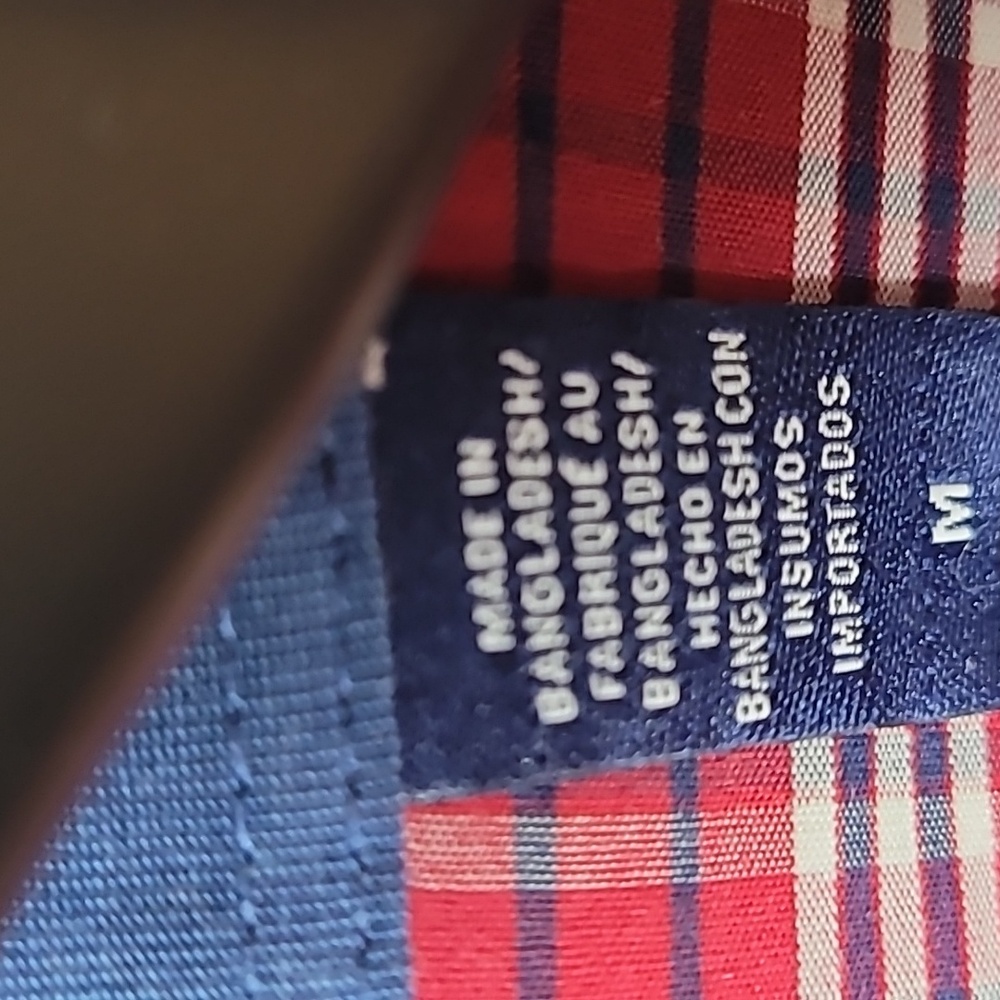 IZOD ~ Red White & Blue Plaid Long Sleeve Button down Shirt - Picture 11 of 12
